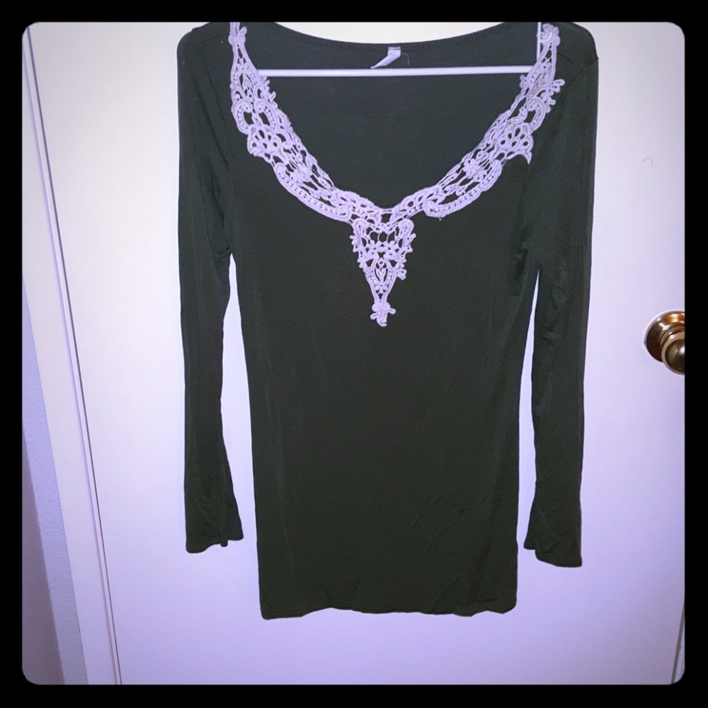 Long-sleeve olive green maternity blouse